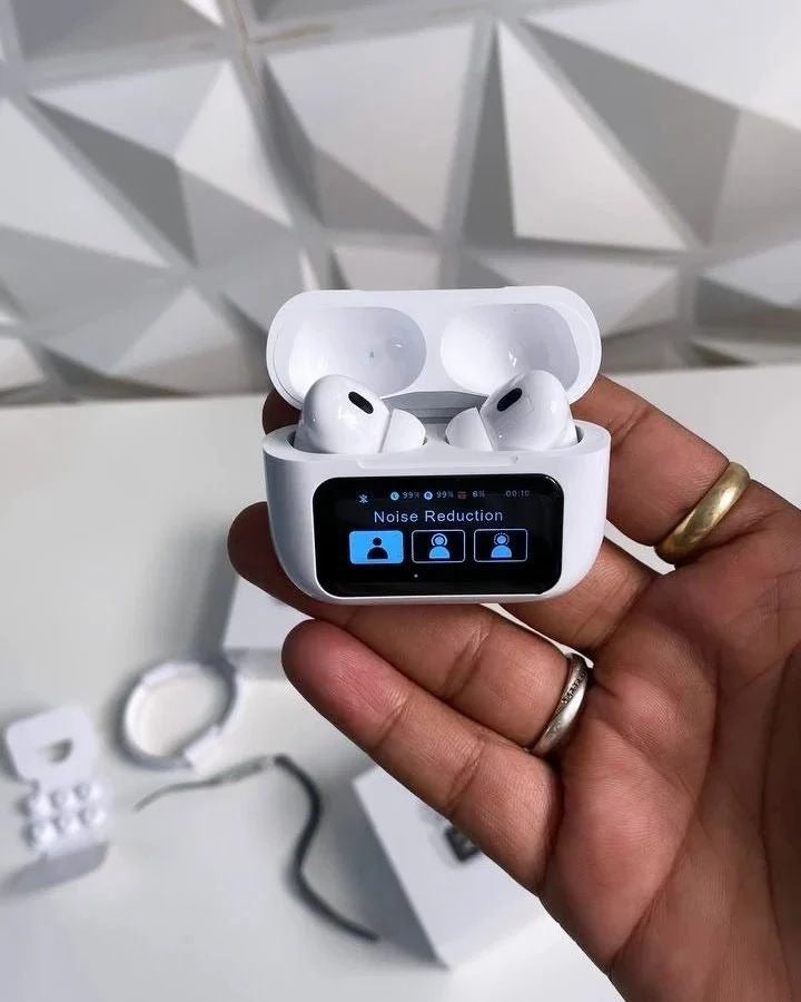 Zappods™ Display Screen 2 Premium Wireless Earbuds + 100% ANC with 1.41" Full HD Touch Screen + GPS Tracking (Find my evopods ) + 13mm High Deep Bass Drivers