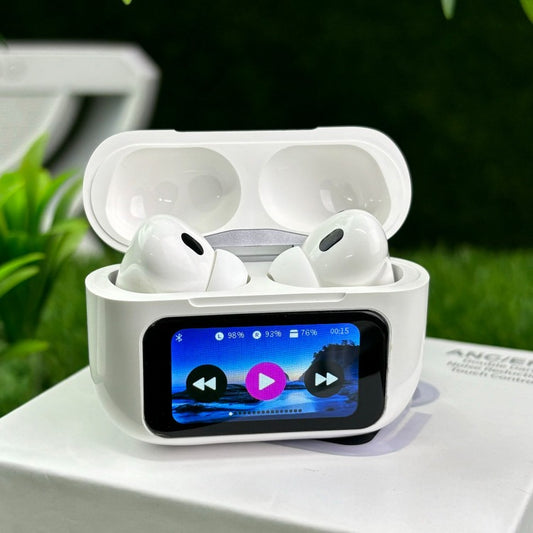 Zappods™ Display Screen 2 Premium Wireless Earbuds + 100% ANC with 1.41" Full HD Touch Screen + GPS Tracking (Find my evopods ) + 13mm High Deep Bass Drivers